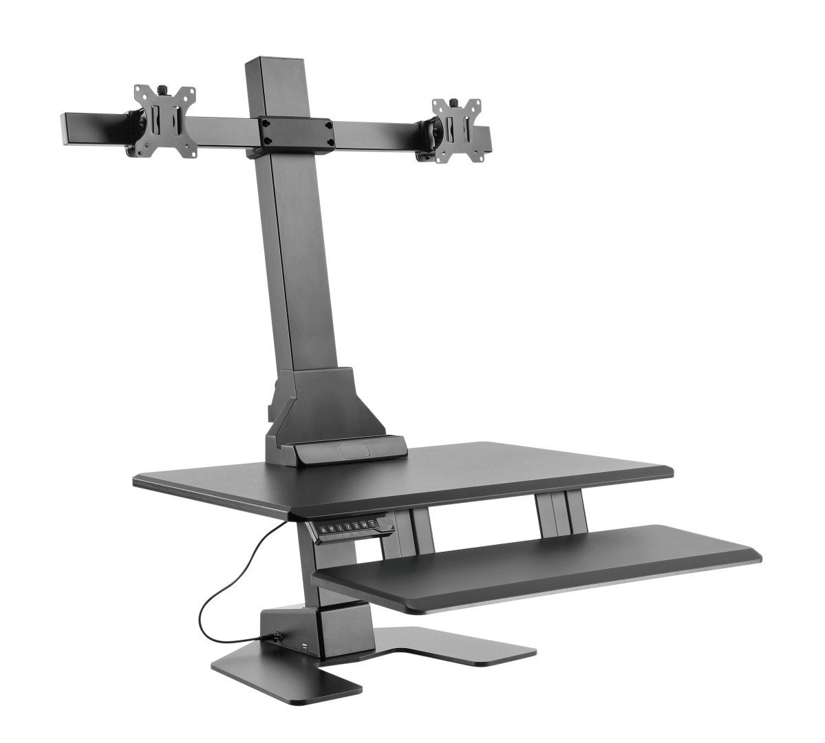 E Lift Electric Dual Monitor Sit Stand Desk Converter