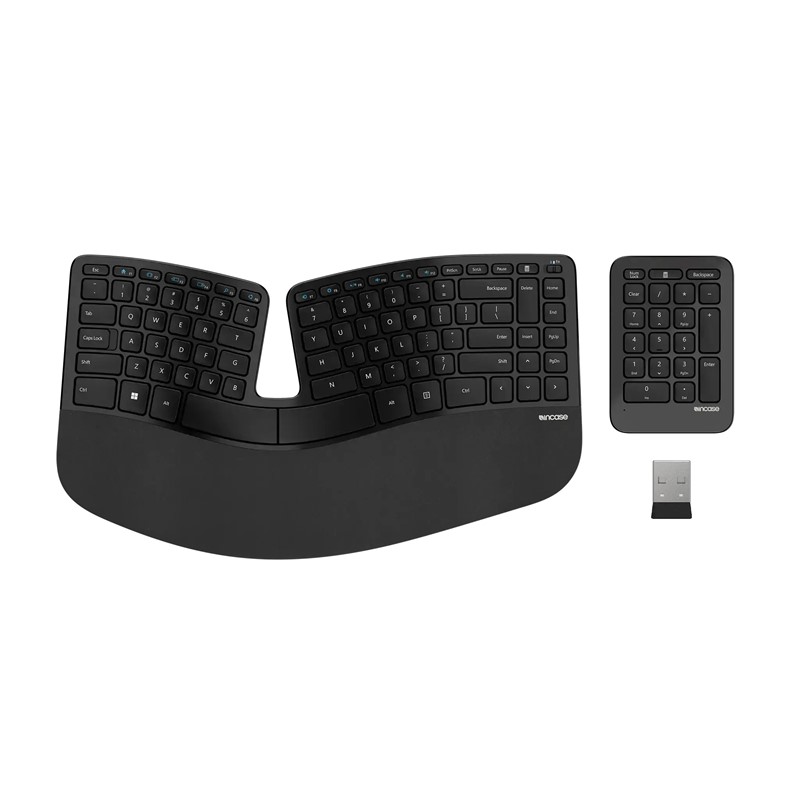 INCASE SCULPT ERGONOMIC WIRELESS KEYBOARD & KEYPAD COMBO Designed by MICROSOFT