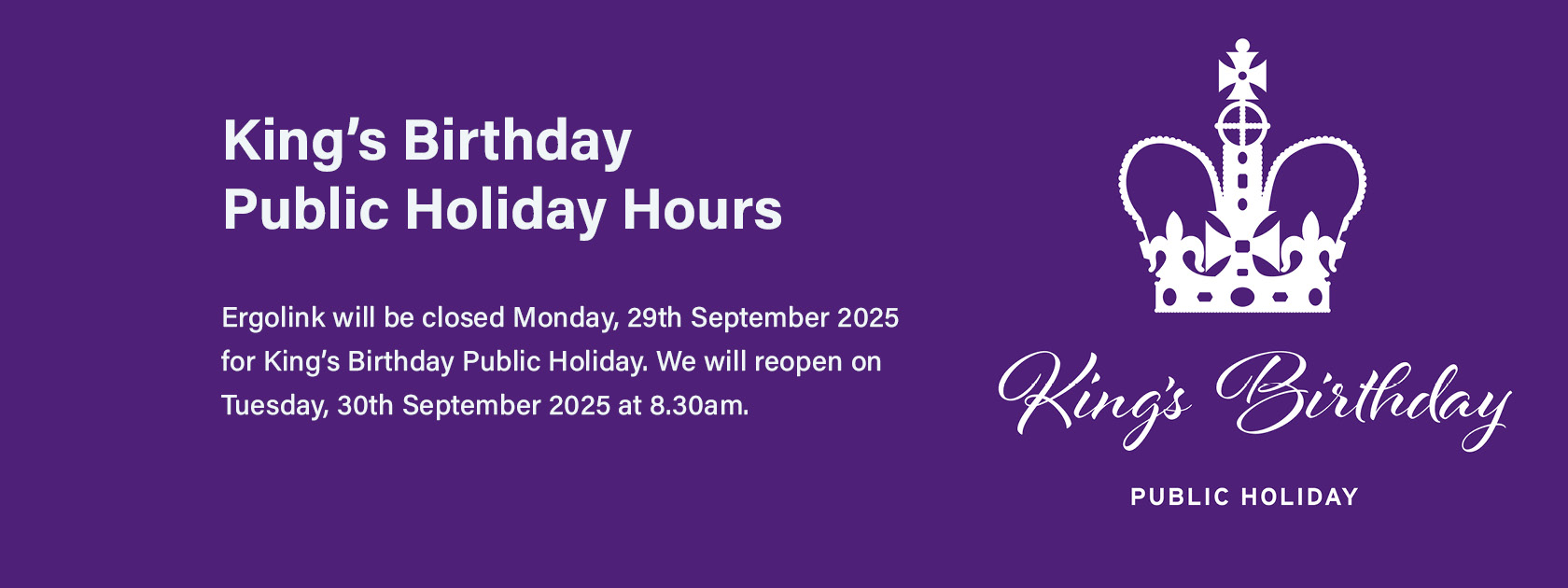 Kings Birthday Public Holiday 2025