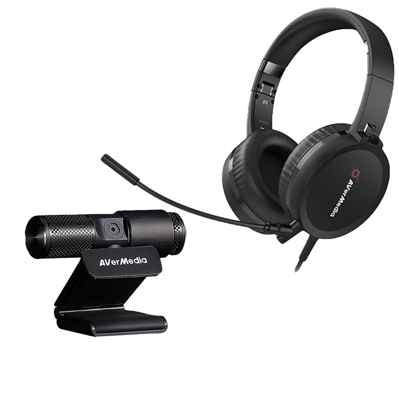Wireless headset and webcam set