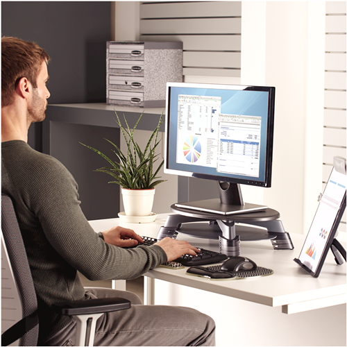 Compact Swivel Monitor Riser by Fellowes