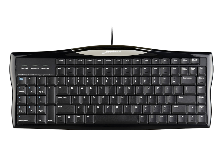 Evoluent Left Hand Corded Keyboard - Reduced Reach