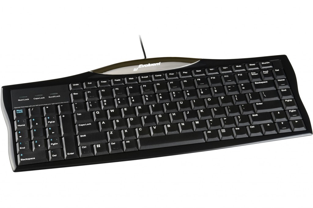 Evoluent Left Hand Corded Keyboard - Reduced Reach