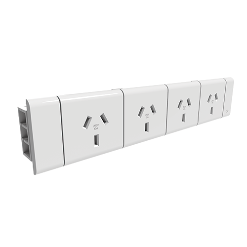 Cable Management Basket with Quad Power Board