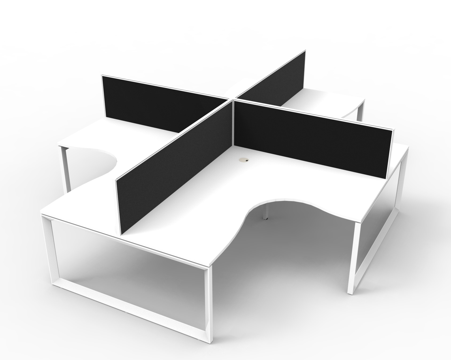 Deluxe Rapid Infinity 4 Person Loop Leg Workstation Pod