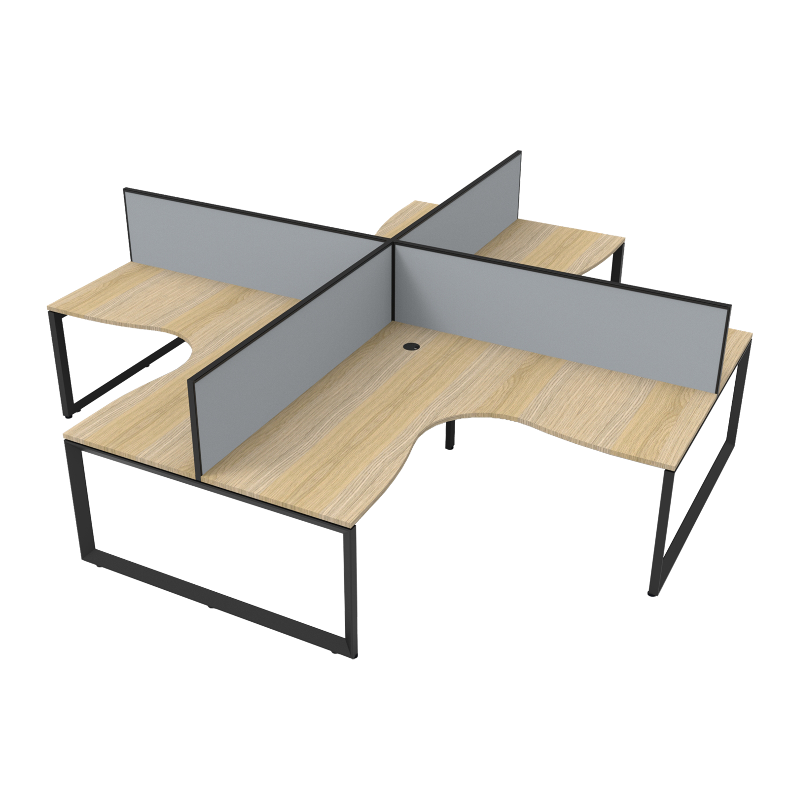 Deluxe Rapid Infinity 4 Person Loop Leg Workstation Pod