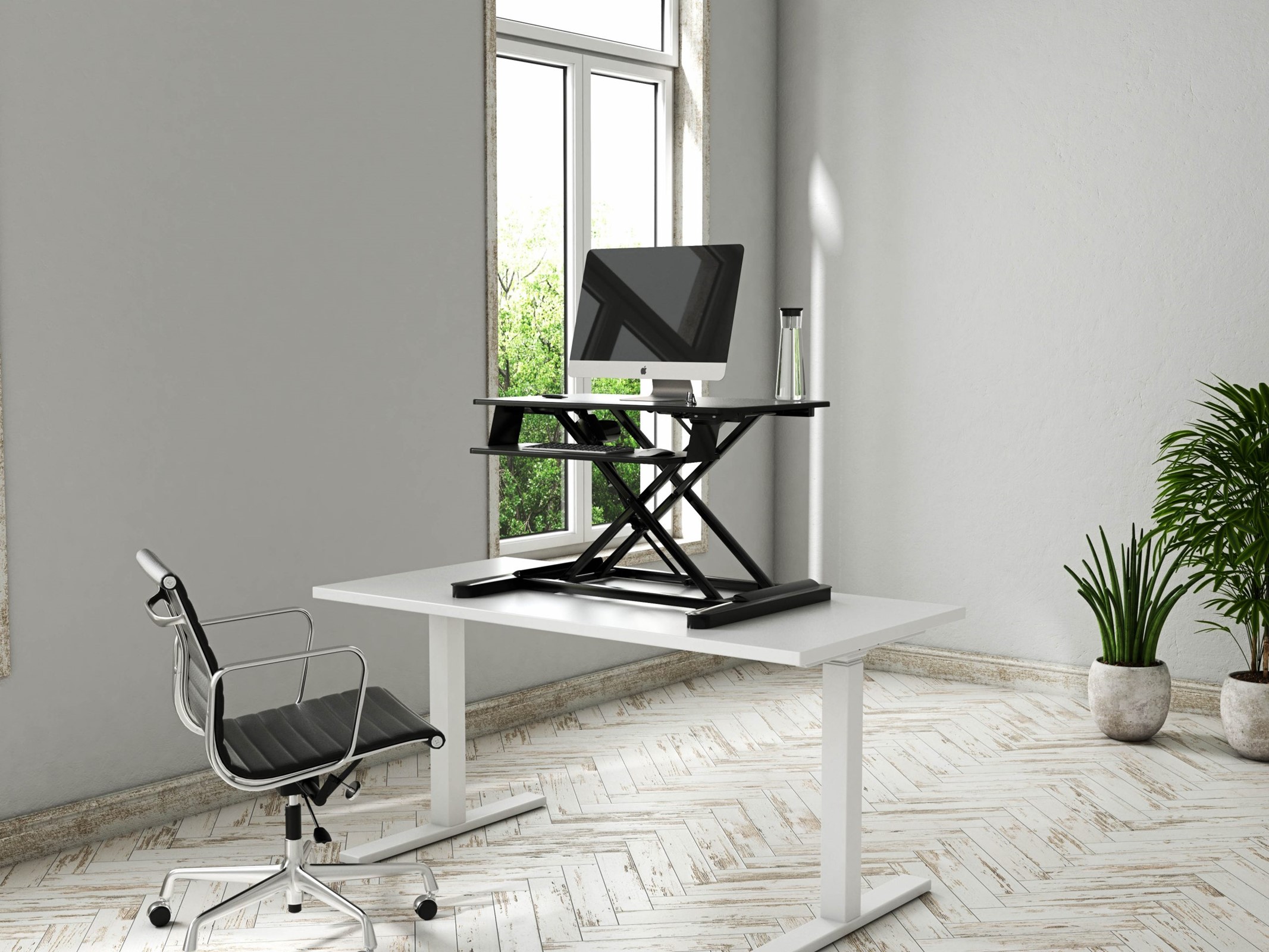 MaxiShift-E Electric Sit Stand Desk Converter