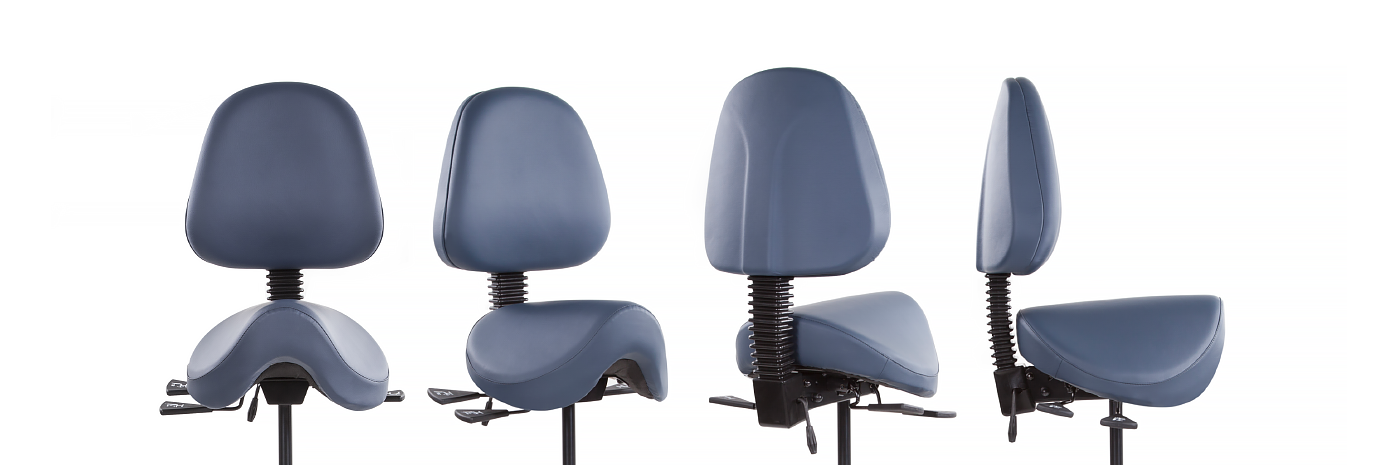 Ergo Saddle Stool with Back Rest - Ex showroom stock - Discontinued