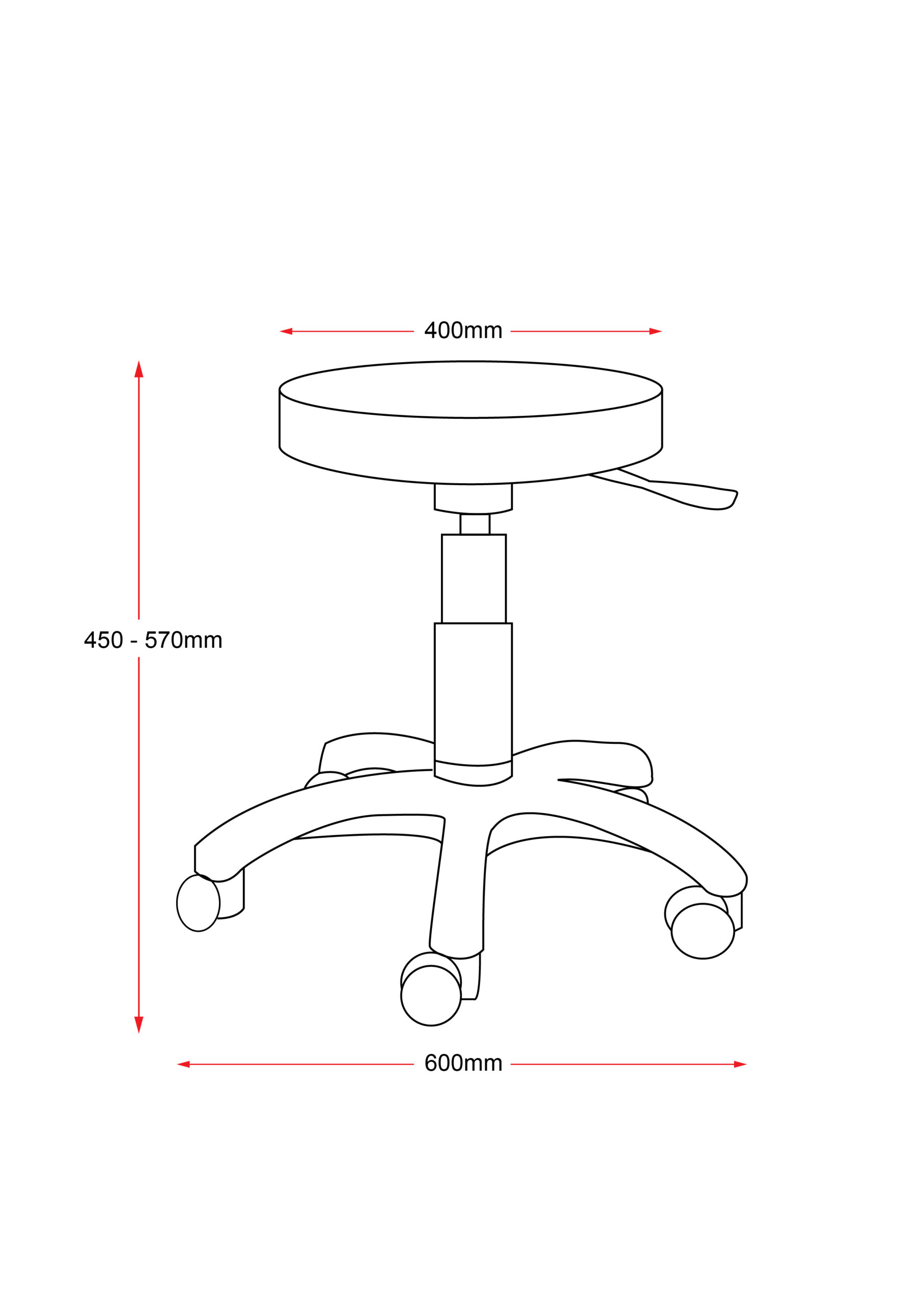 Lab Stool with Upholstered Seat