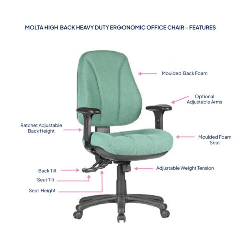 Molta High Back Heavy Duty Ergonomic Office Chair