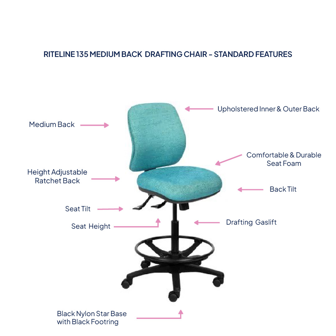 Riteline 135 Medium Back Drafting Chair