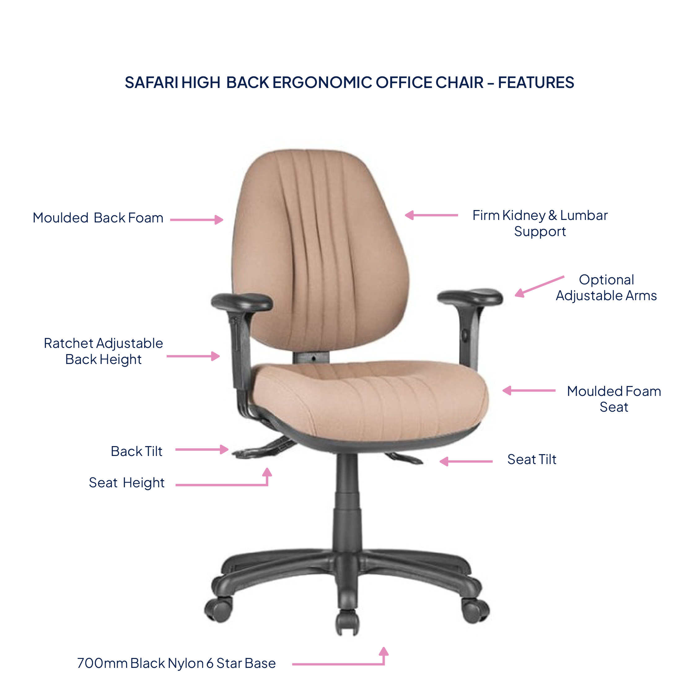 Safari High Back Ergonomic Office Chair