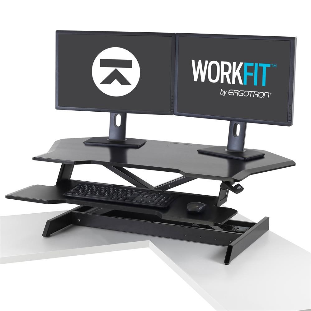 Ergotron Workfit Corner Sit Stand Desk Converter
