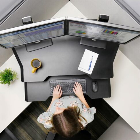 Ergotron Workfit Corner Sit Stand Desk Converter