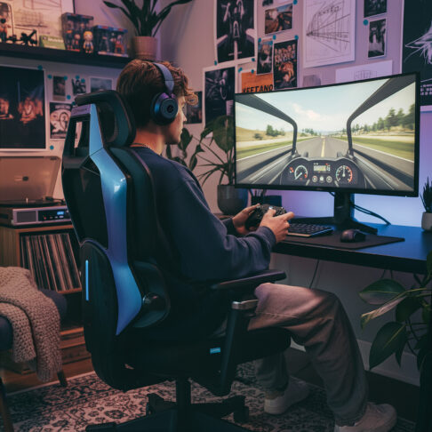 Buro PowerA Ergonomic Gaming Chair - Sentinel in Blue
