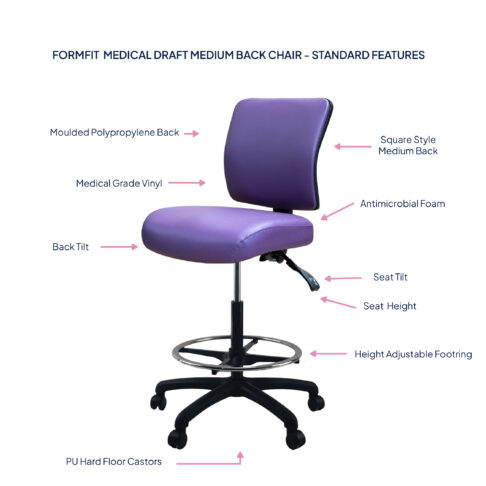 FormFit Medical Draft Medium Back Chair