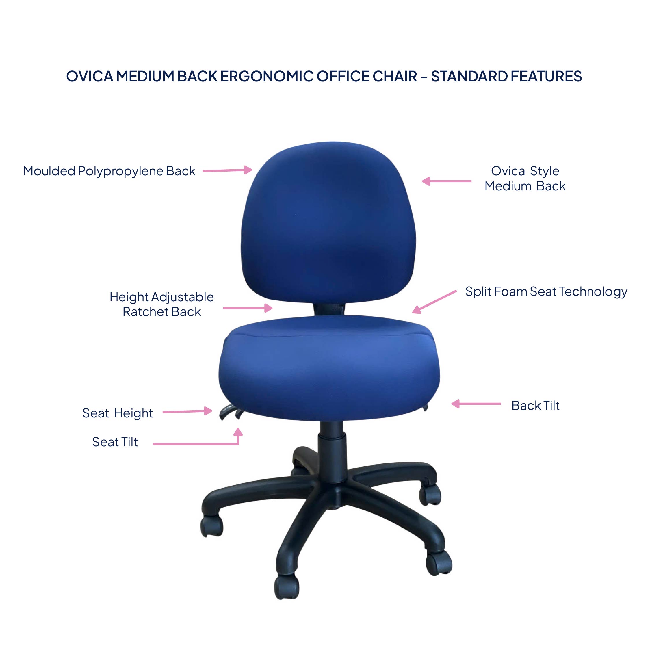 Ovica Medium Back Ergonomic Office Chair