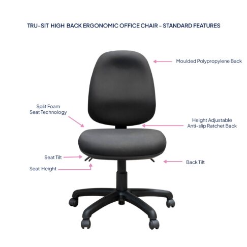Tru-Sit High Back Ergonomic Office Chair