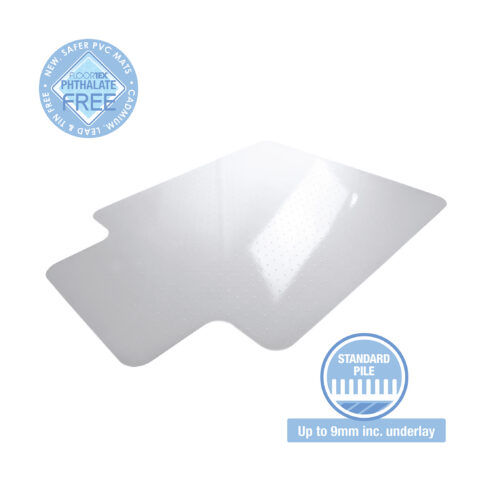 Floortex PVC Keyhole Shaped Chair Mat