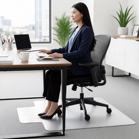 Floortex PVC Keyhole Shaped Chair Mat