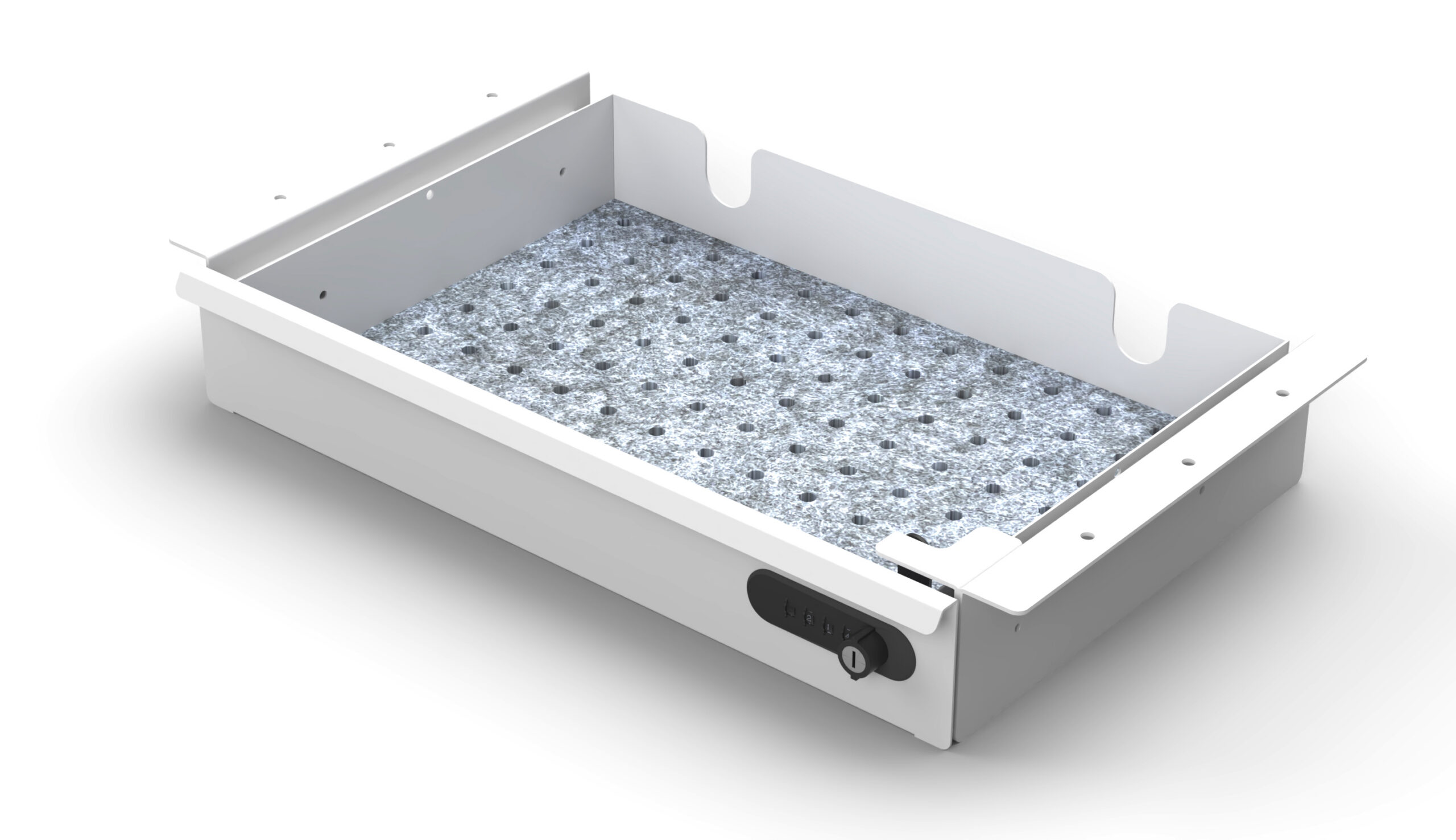 Under Desktop Mount Slide Out Drawer