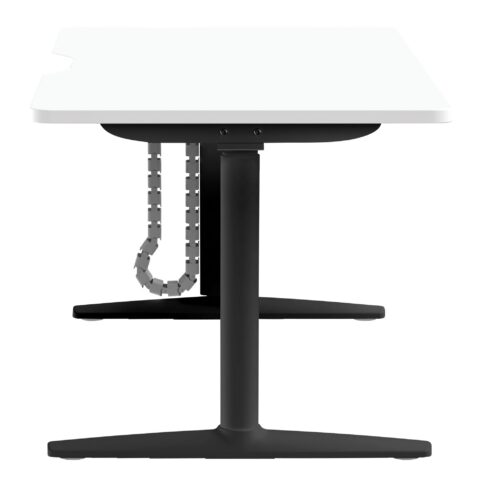 Syntra Straight Height Adjustable Desk with D Scallop Cutout