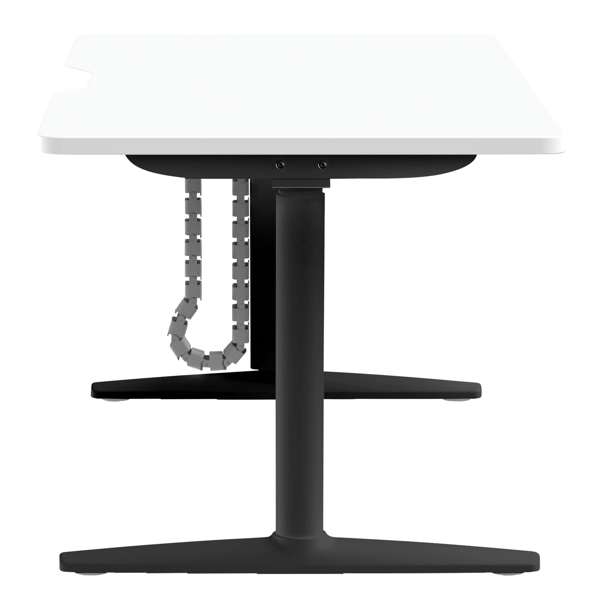 Syntra Straight Height Adjustable Desk with D Scallop Cutout