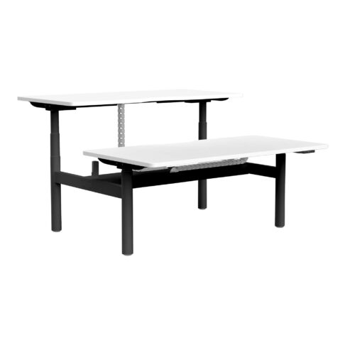 Syntra Back-to-Back Height Adjustable Workstation with Cable Tray