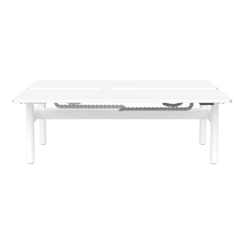 Syntra Back-to-Back Height Adjustable Workstation with Cable Tray