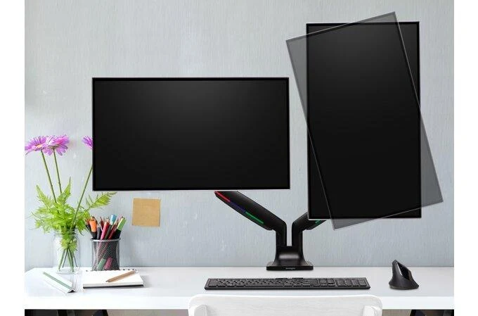 Kensington SmartFit One Touch Dual Monitor Arm in Black